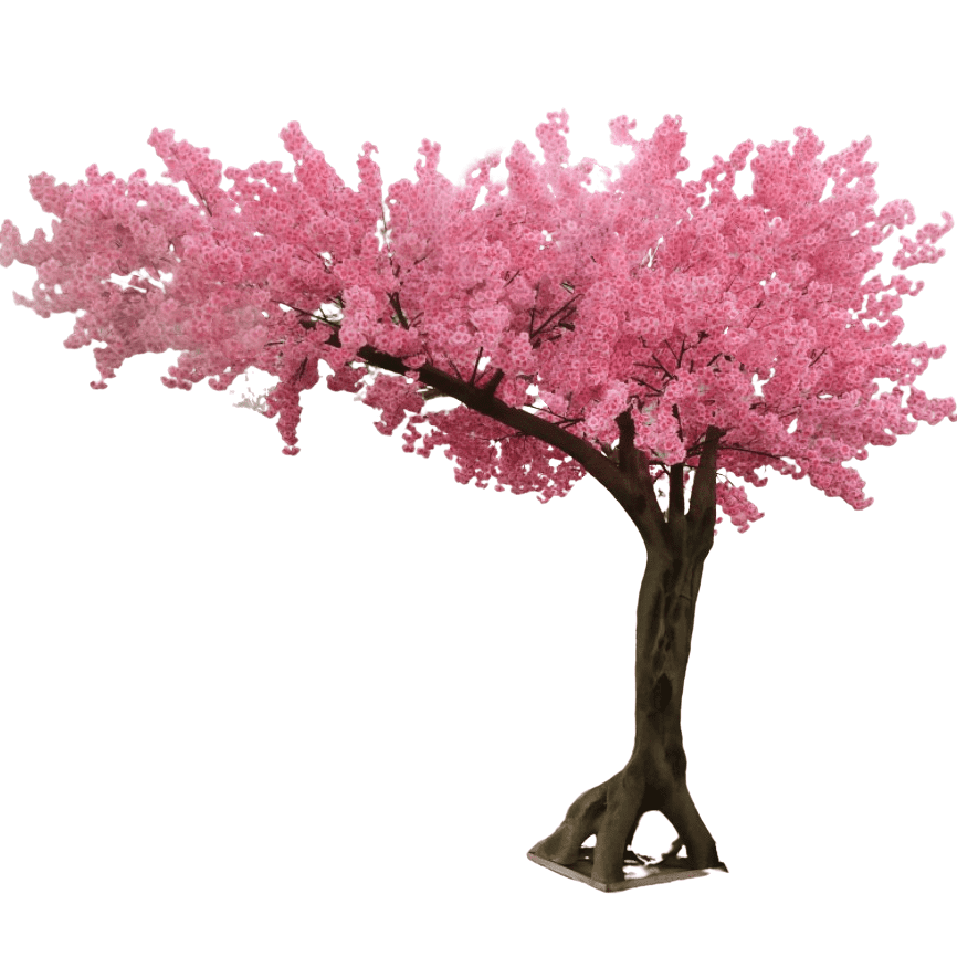 4m Fake Sakura Tree Extending On One Side