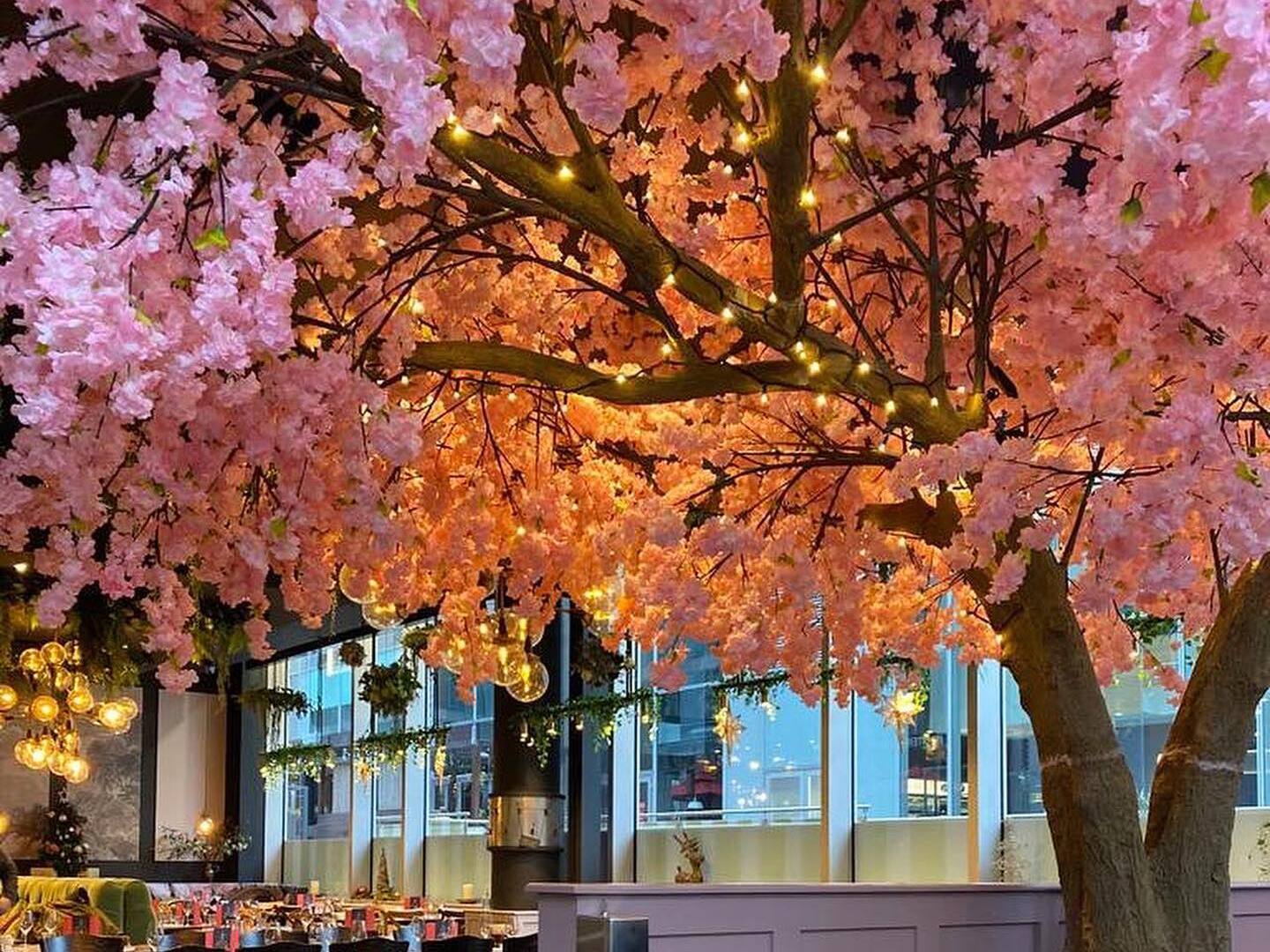 Restaurant Decor: Large Artificial Cherry Blossom Tree with Lights