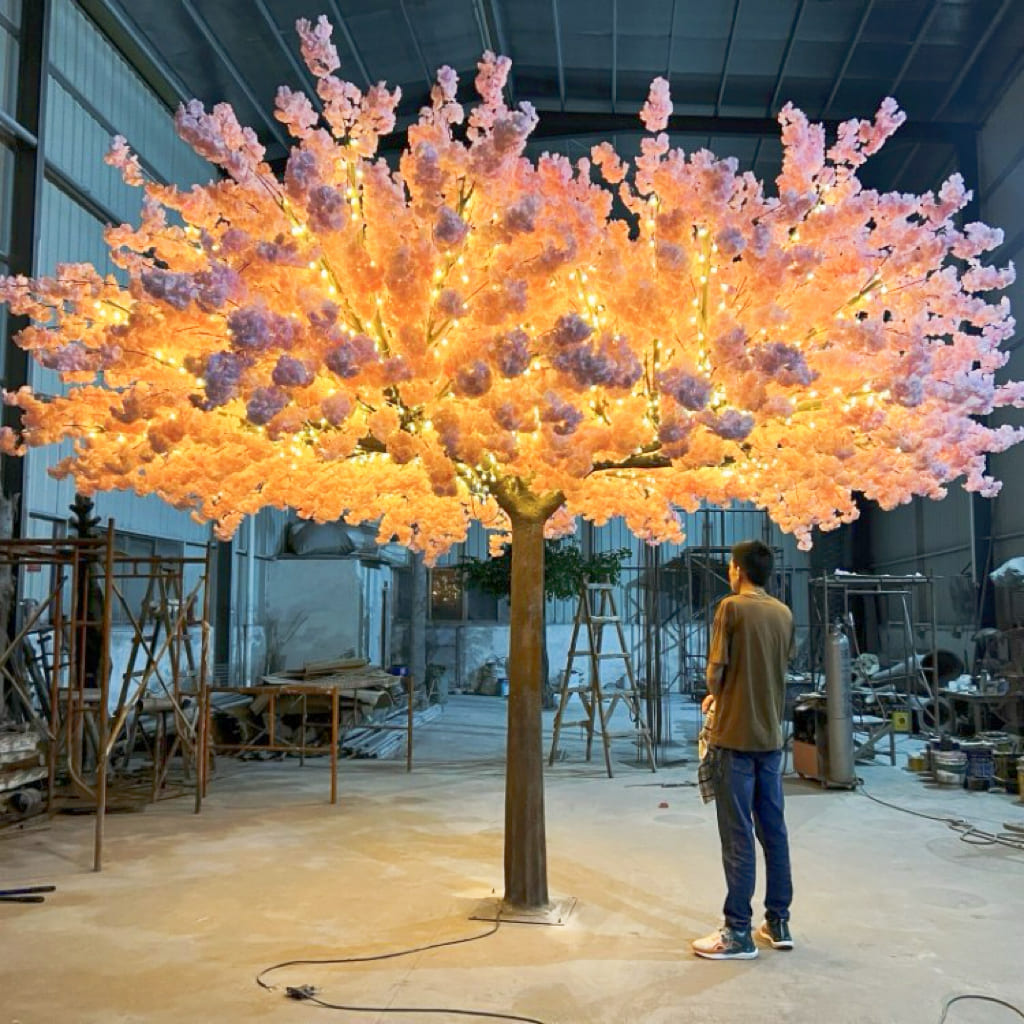 Romantic Artificial Cherry Blossom Tree with Lights