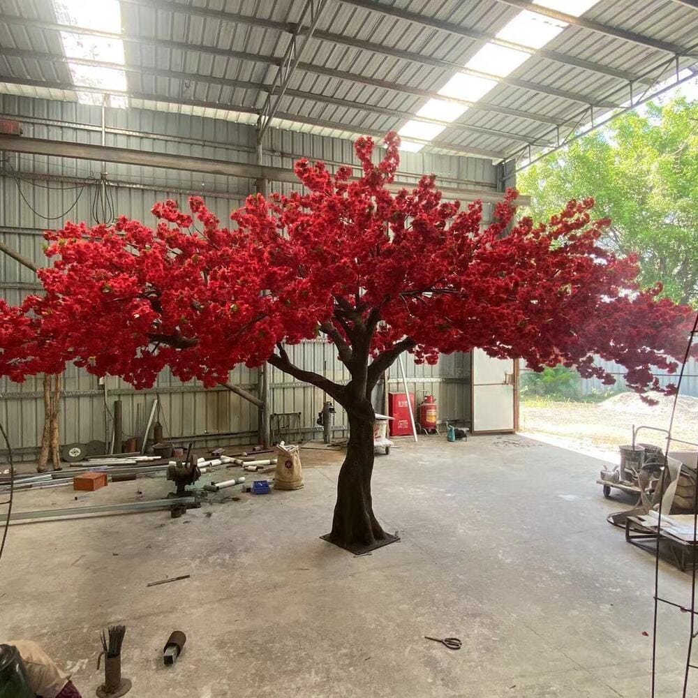 3-8m Giant Red Artificial Flowering Cherry Tree