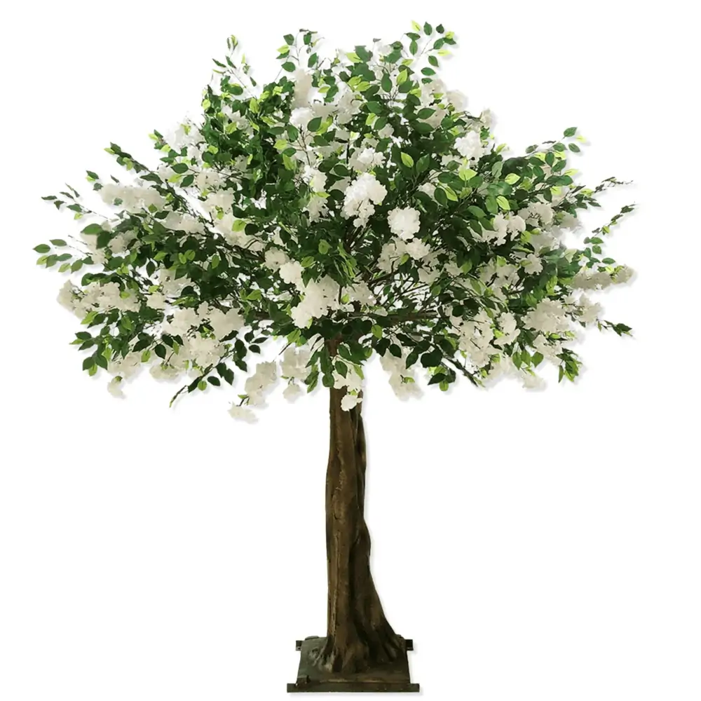 10 feet Artificial Ficus Tree with White Flowers